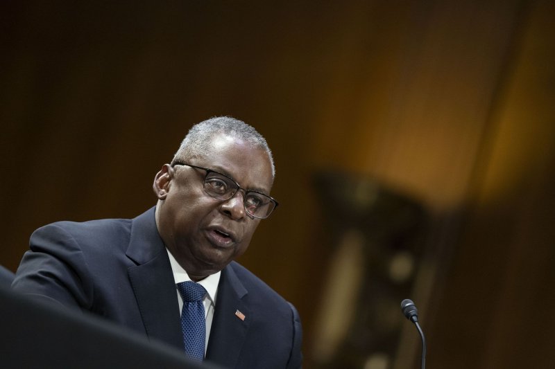 Secretary of Defense Lloyd Austin was released from the Walter Reed National Military Medical Center on Tuesday afternoon. File Photo by Bonnie Cash/UPI