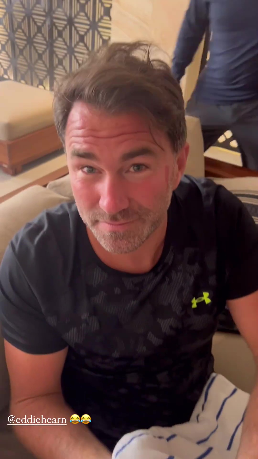 Eddie Hearn was left bleeding after celebrating a boxer's win