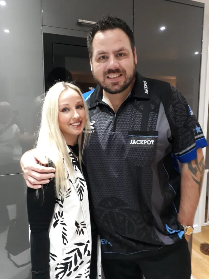 Darts star Adrian Lewis has been married to Sarah since 2012