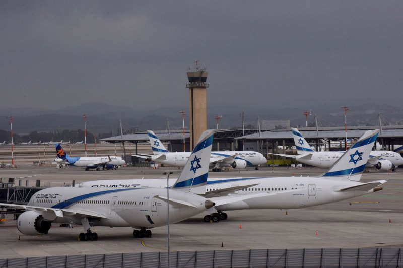 Israeli aviation experts attempted Monday to downplay reports of an attempt to take over the communication network of an El Al aircraft as it flew over Houthi-controlled territory and divert it off course. File Photo by Debbie Hill/UPI