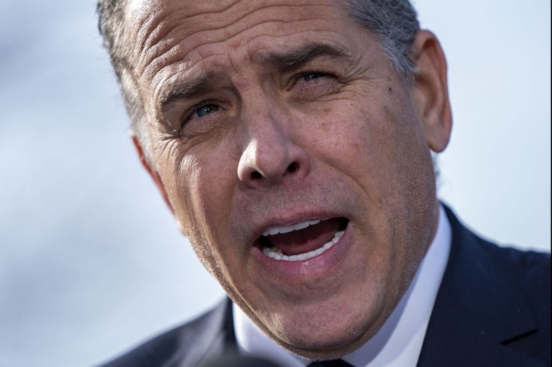 President Joe Biden's son Hunter Biden speaks during a press conference outside the U.S. Capitol in December. A federal judge ordered former FBI informant Alexander Smirnov released pending trial where he is charged with lying to the FBI about Biden's involvement in Ukrainian energy company Burisma. File photo by Bonnie Cash/UPI