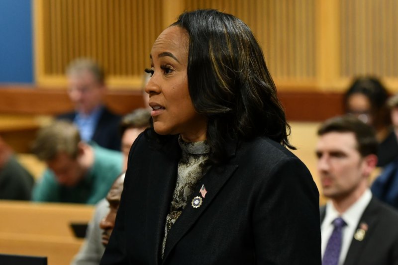 Fulton County District Attorney Fani Willis acknowledged a personal relationship with a prosecutorial colleague in her election interference case against former President Donald Trump but argued it has no bearing on the proceedings. File Pool Photo by Dennis Byron/EPA-EFE