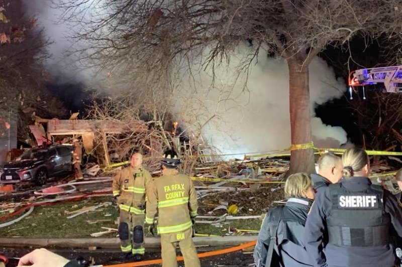 Only charred rubble remained in the aftermath of a house explosion late Friday in Sterling, Va., near the Washington Dulles International Airport. One firefighter was killed and 13 people were injured in the blast. Photo Courtesy Loudon County Fire and Rescue/Facebook