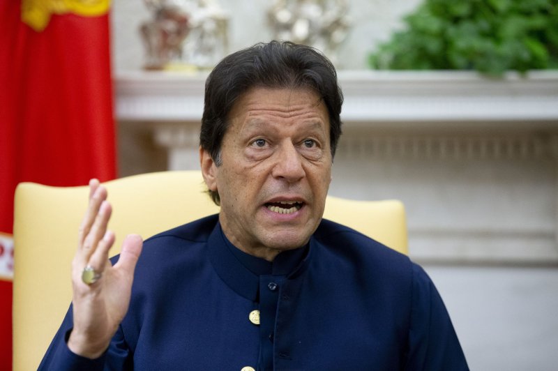 Former Pakistan Prime Minister Imran Khan and his wife Bushra Bibi on Saturday each received a seven-year sentence for violating the country’s rules over observing a mandatory pause between two marriages. File Photo by Michael Reynolds/UPI