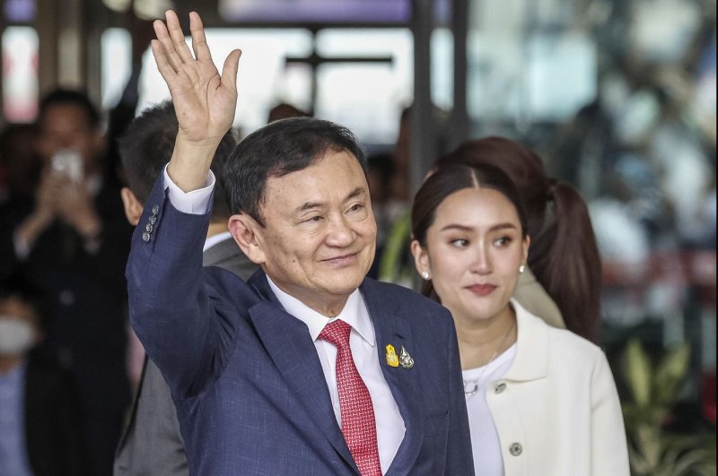 Former Thai prime minister Thaksin Shinawatra is to be paroled from prison, the country's justice minister announced Tuesday. Photo by Rungroj Yongrit/EPA-EFE