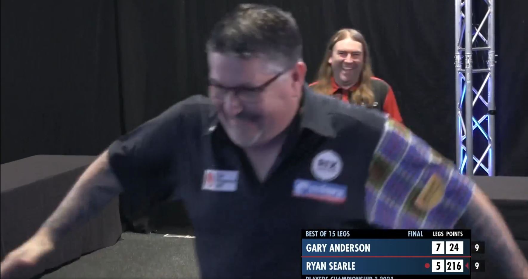 Gary Anderson reacts to missing a nine-darter