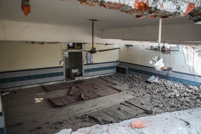 The half-demolished Mariyam mosque in Malik ka Bagicha, India's Haldwani town. 