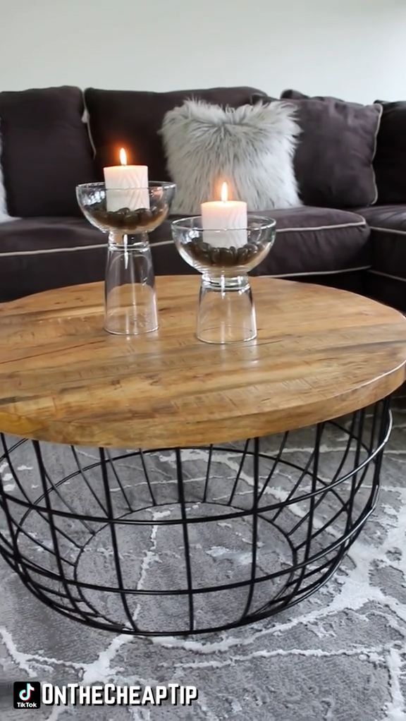 A DIY expert shared his homemade candle holder project using Dollar Tree buys
