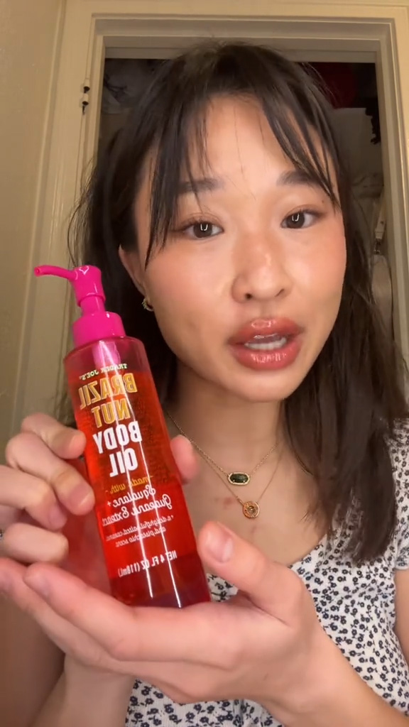 Audrey shared her review on a new Trader Joe's body oil