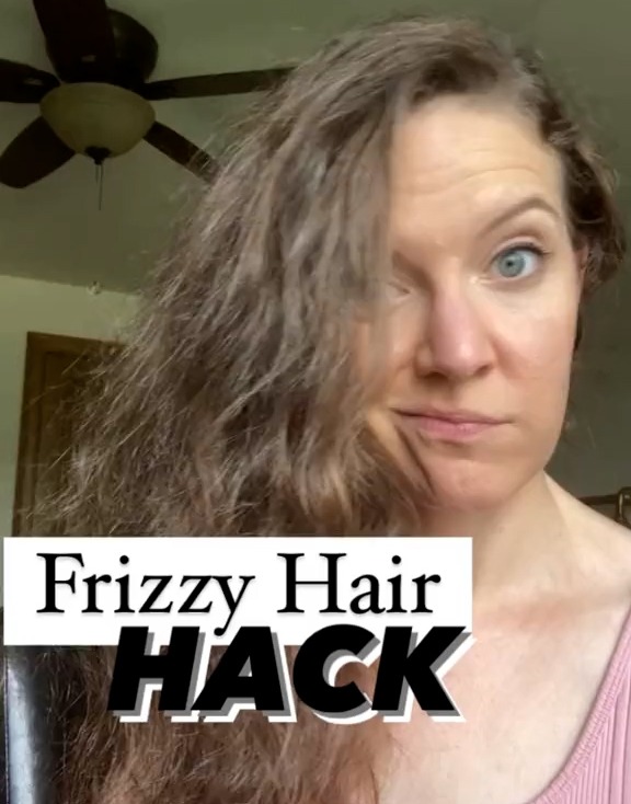 Ann lives a natural lifestyle and uses a kitchen trick to smooth her frizzy hair