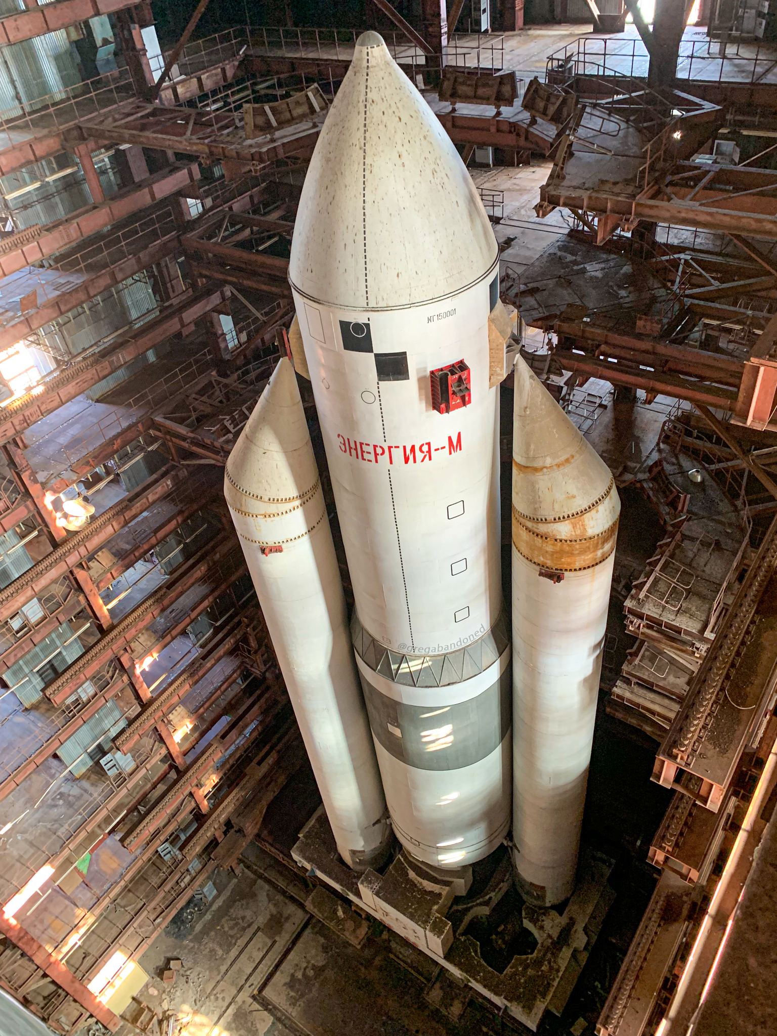 Picture of the Energia M rotting away inside Russia's Baikonur Cosmodrome launch facility