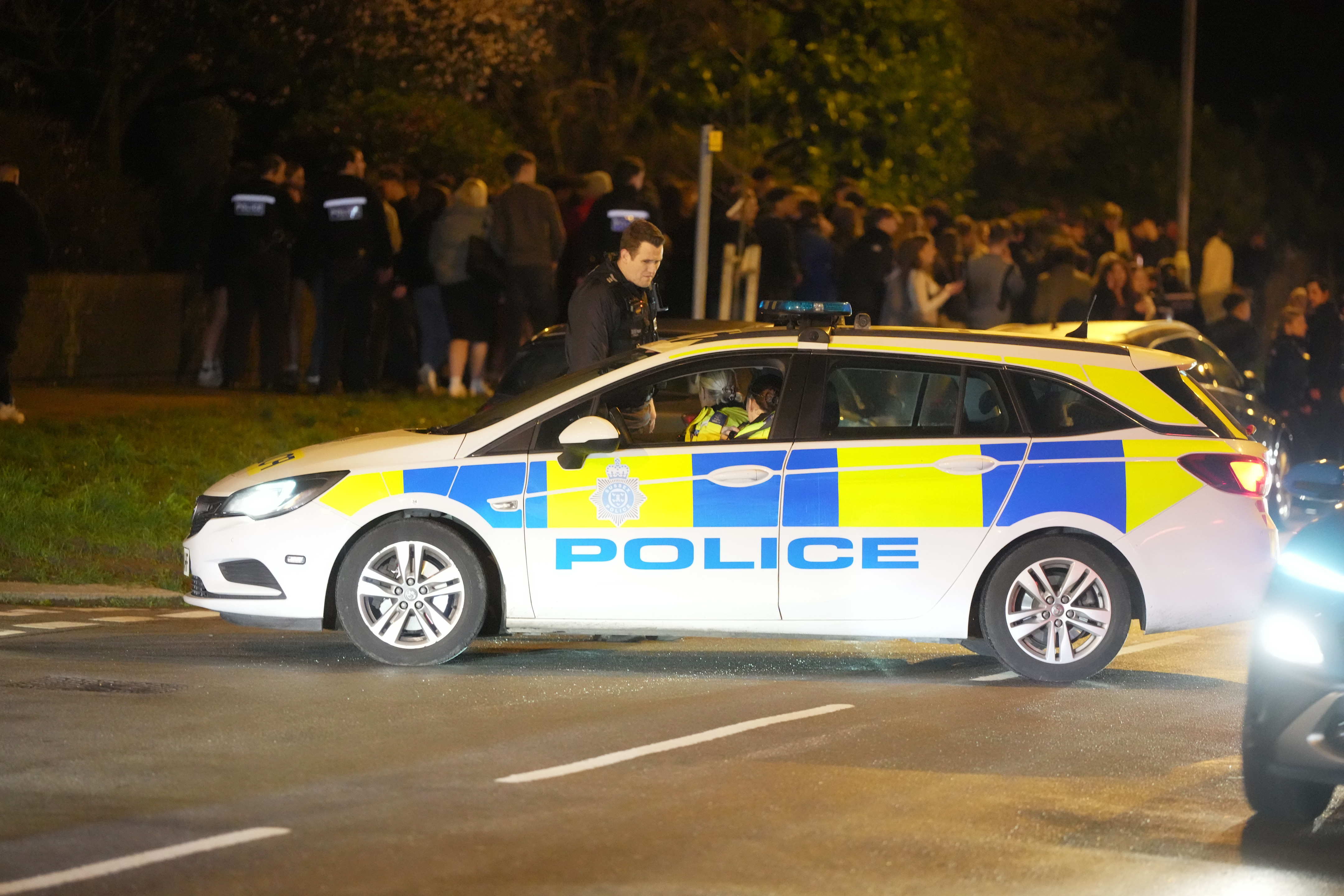 Police swooped in on a wild house party of 300 rowdy youngsters just outside Brighton on Friday night