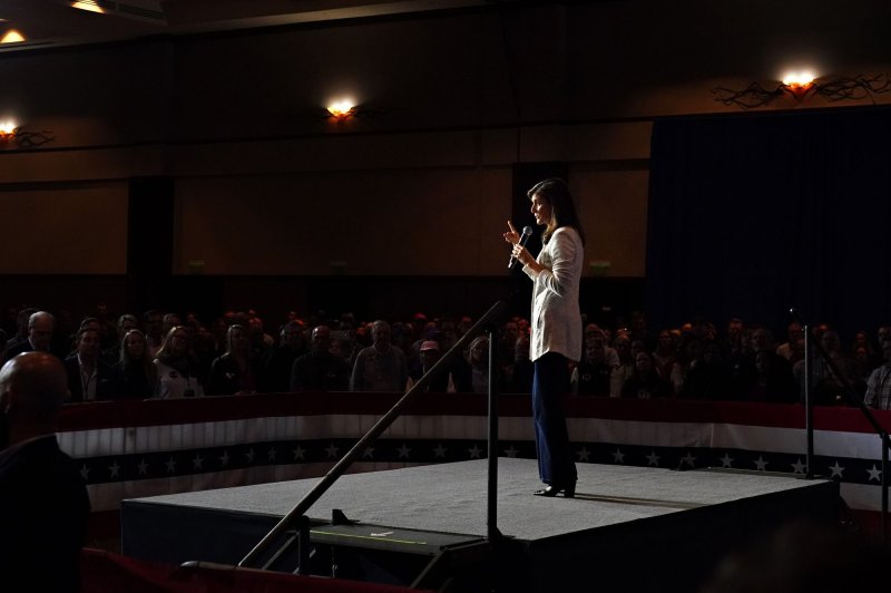 Former U.N. Ambassador Nikki Haley is the only Republican candidate actively campaigning who is on the ballot in the Nevada Republican primary. Photo by Richard Ellis/UPI