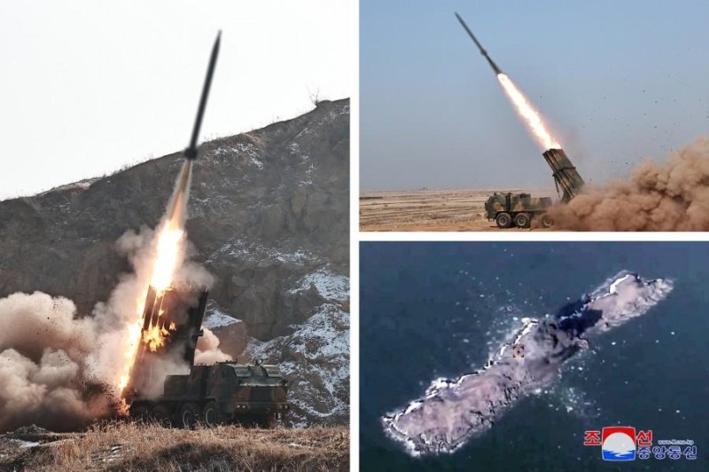 North Korea announced that it had successfully tested a new guided multiple rocket launcher system for 240 millimeter-caliber artillery shells, state-run media reported on Monday. Photo by KCNA/UPI