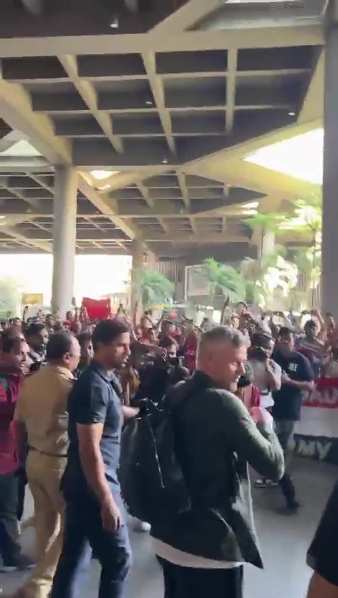 Ole Gunnar Solskjaer was greeted by thousands of fans in India