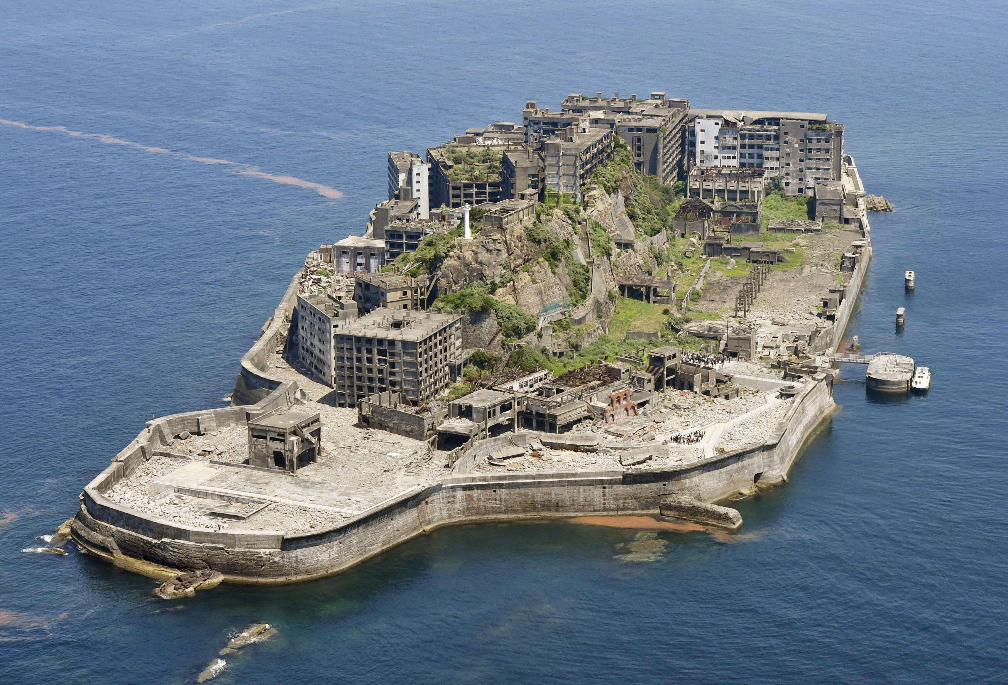 The Hashima coal mine on Battleship Island, photographed in April 2015