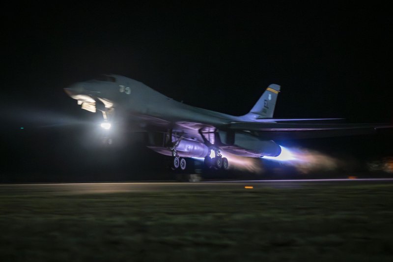 U.S. Central Command conducted five strikes on Saturday, hitting Houthi targets in Yemen. Photo by Senior Airman Leon Redfern/U.S. Air Force/UPI