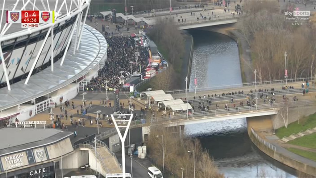 West Ham fans left in number as they were getting battered by Arsenal