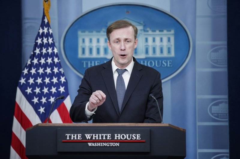 White House National Security Adviser Jake Sullivan responds to a question during the daily press briefing at the White House on Wednesday. Sullivan noted that he will be meeting with top leaders from Congress regarding a national security threat on Thursday. Photo by Samuel Corum/UPI