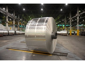 An aluminum coil at an Alcoa World Alumina Australia smelting plant in Point Henry, Australia. Photographer: Carla Gottgens/Bloomberg