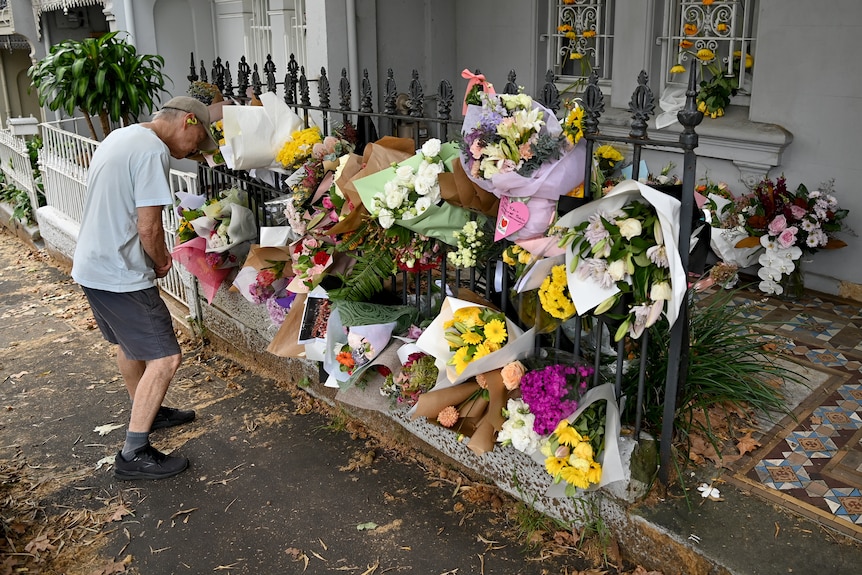 Floral tributes at Paddington house