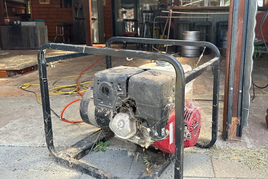 A generator sitting in a room.