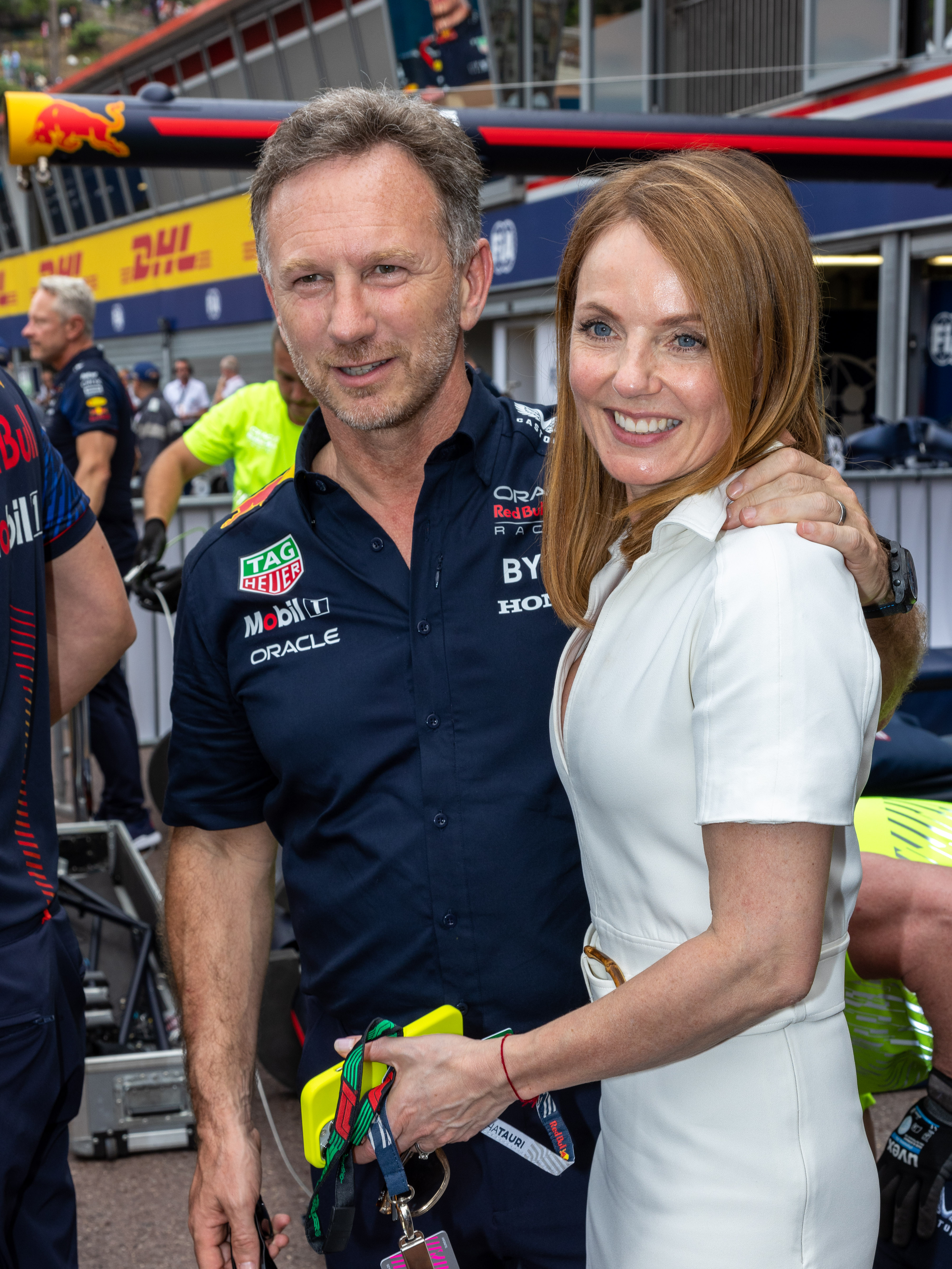 Horner pictured with wife Geri Halliwell last year