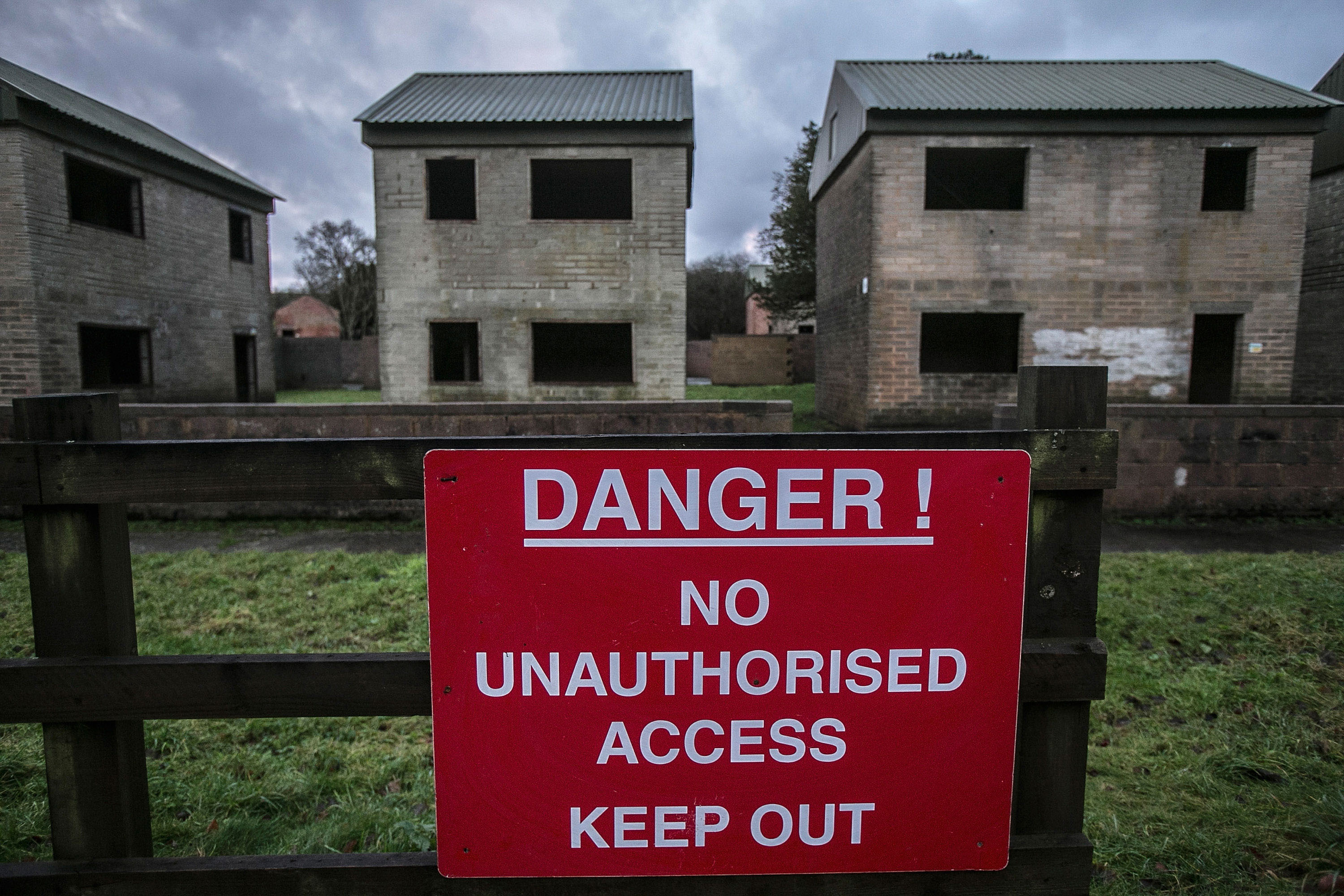 In Imber (pictured) warning signs are scattered around due to unexploded military debris