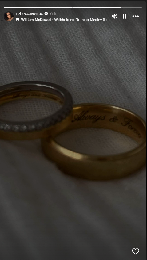 She shared this snap of the pair's wedding rings from August 2022