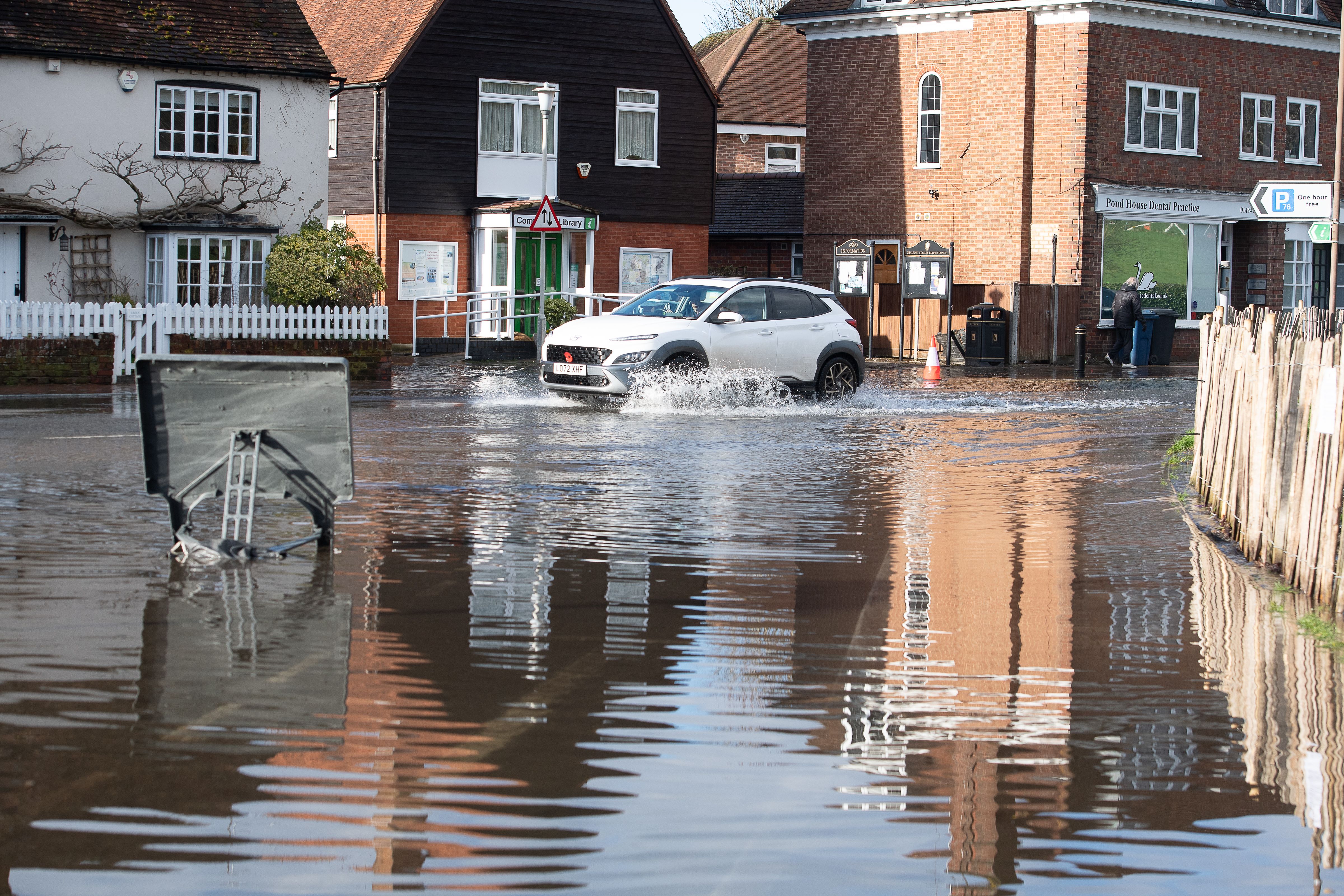 Chalfont St Giles in Buckinghamshire woke to a wet morning yesterday