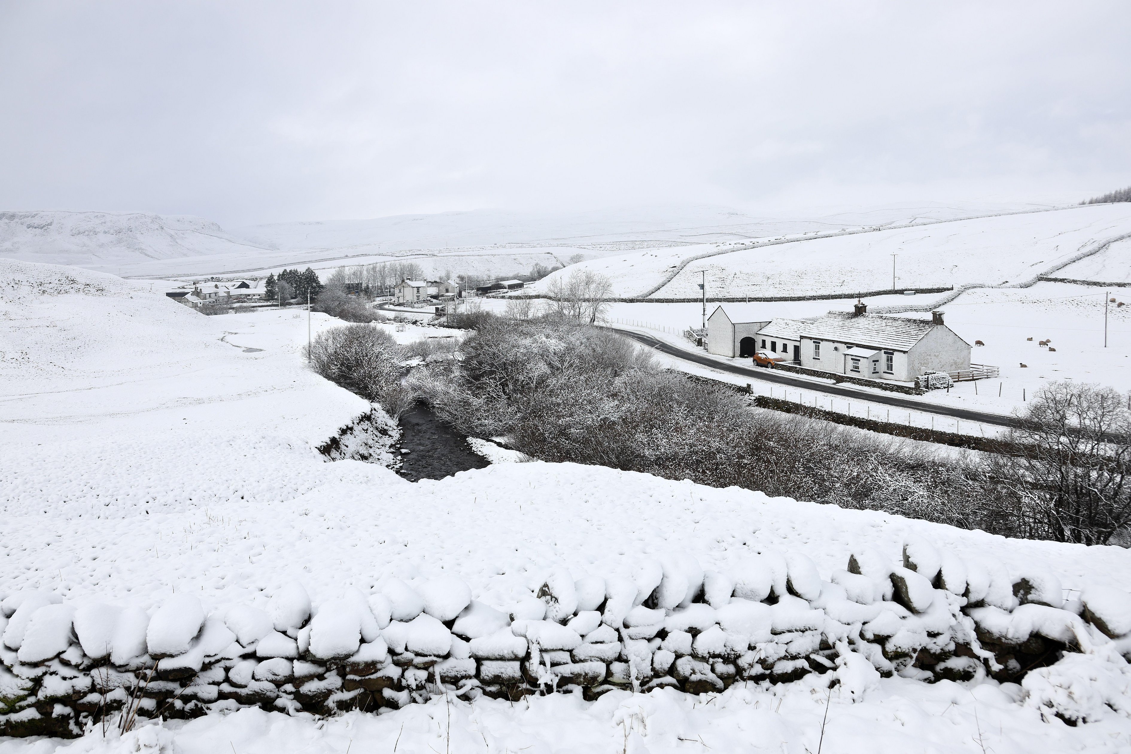 There was a whiteout in Teesdale, County Durham on Saturday