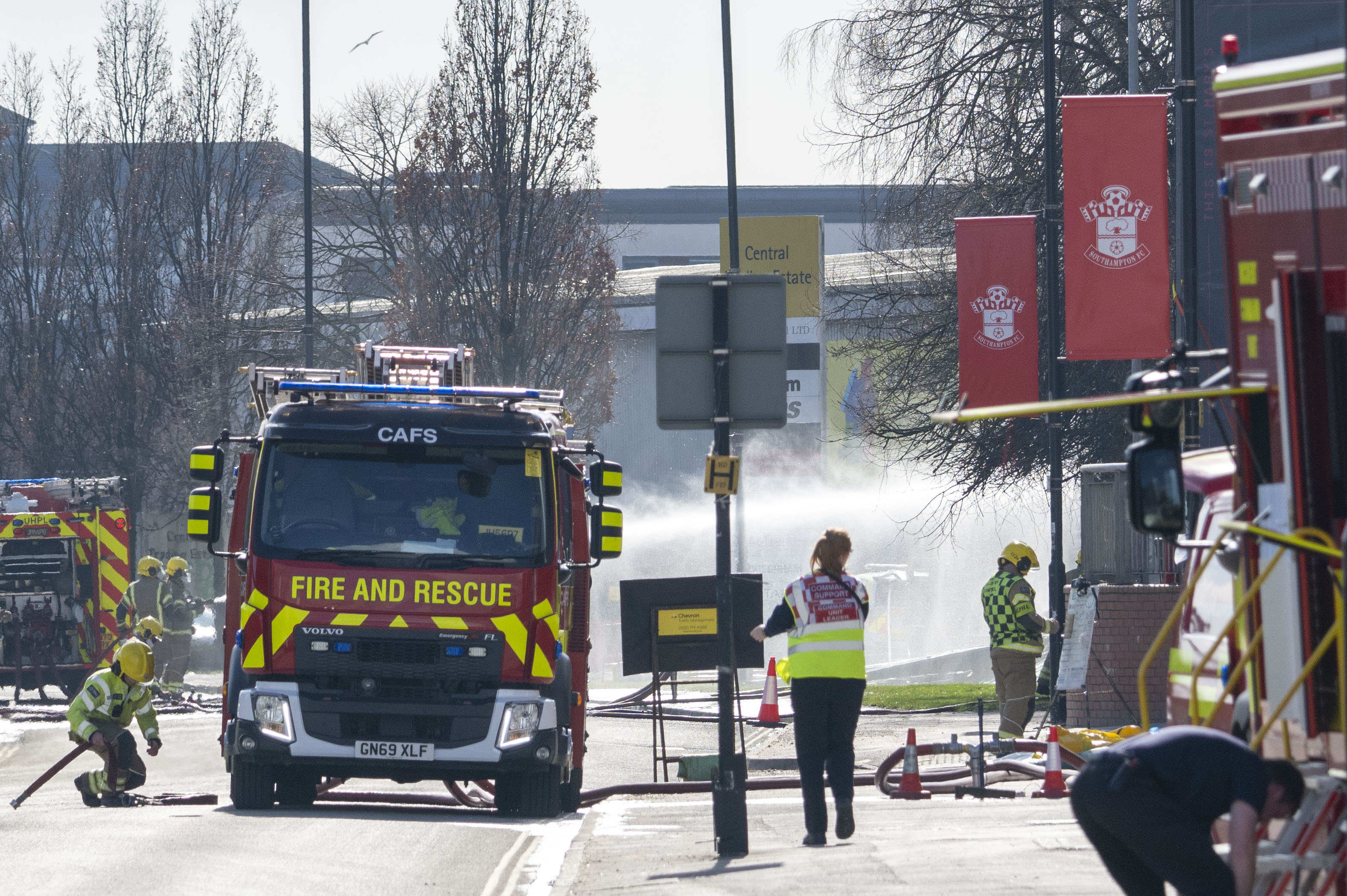 Brave firefighters raced to the scene to battle the blaze after being alerted at 1:05pm