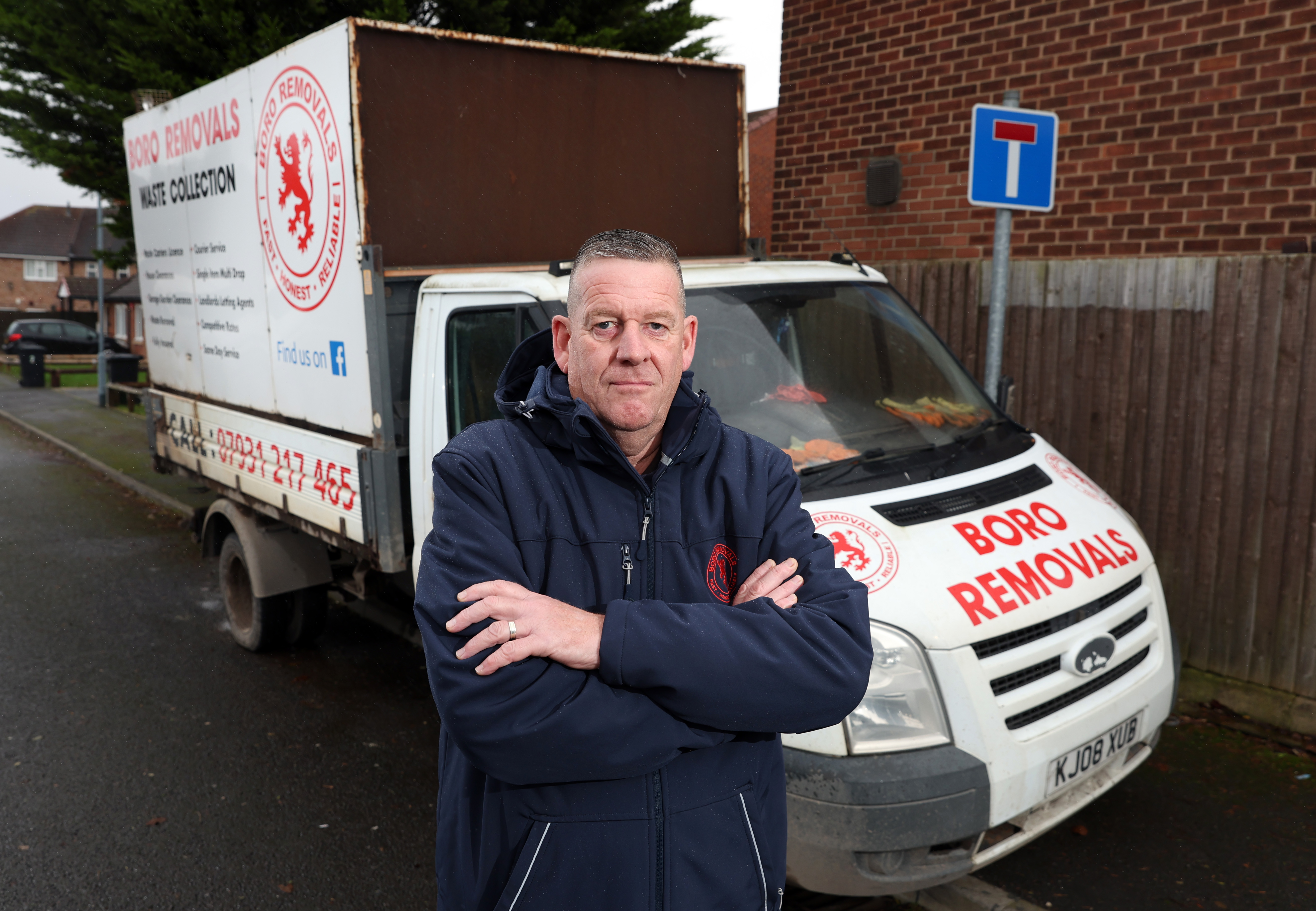 Stephen Jackson, 59, from Middlesbrough, runs Boro Removals in his white van