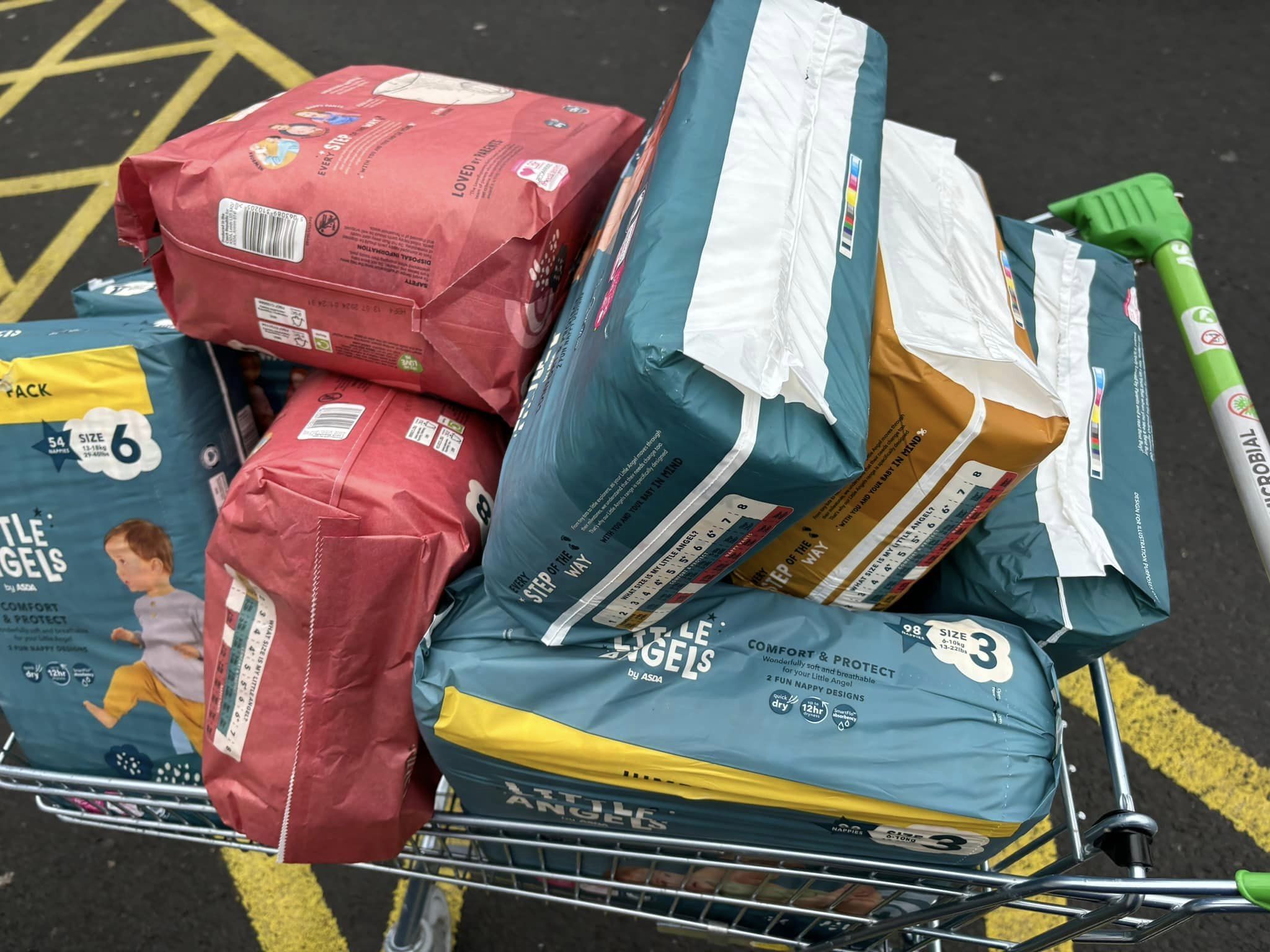 Paige filled her trolley with enough nappies for three children