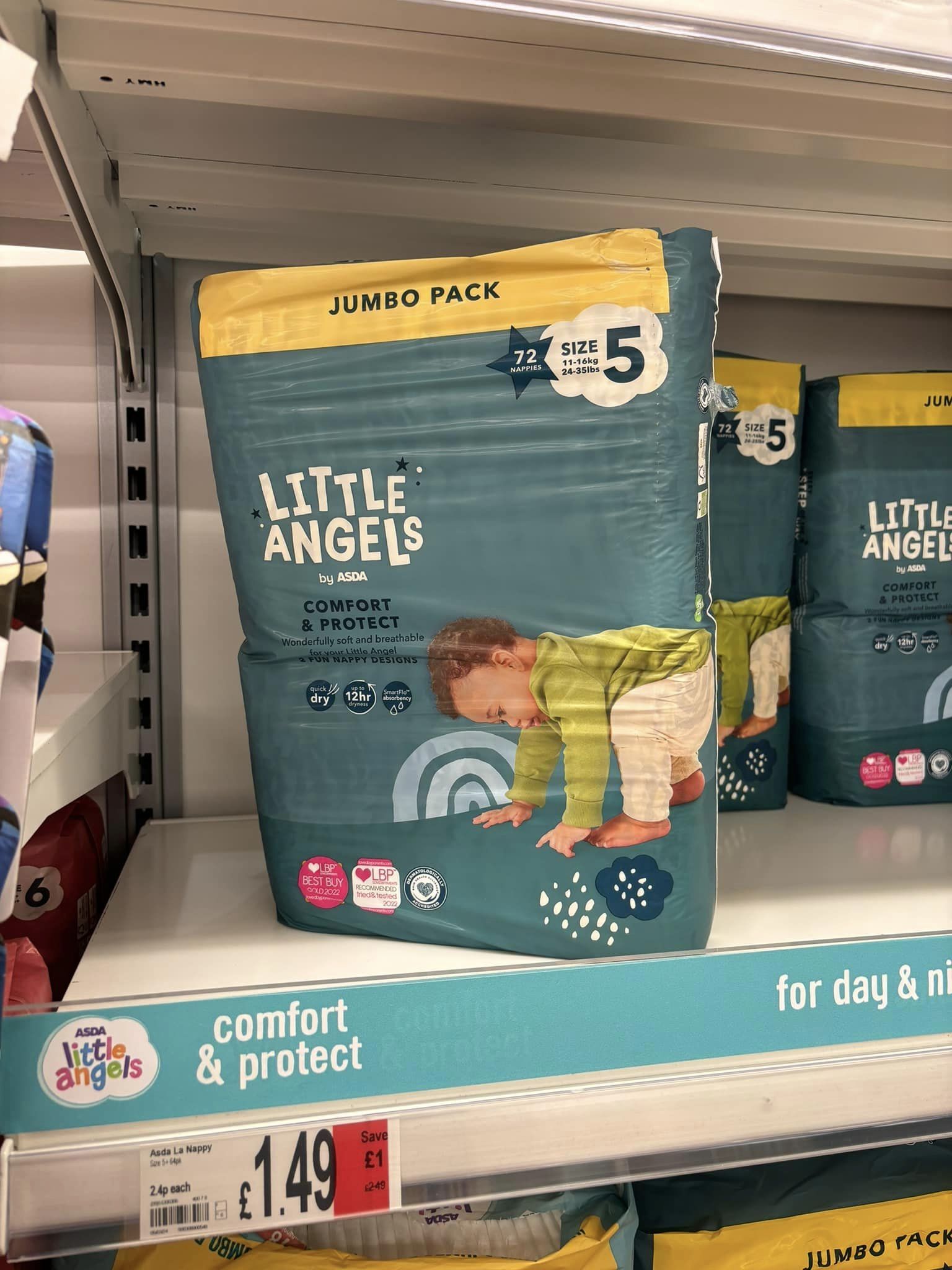 The nappies were reduced in her local store