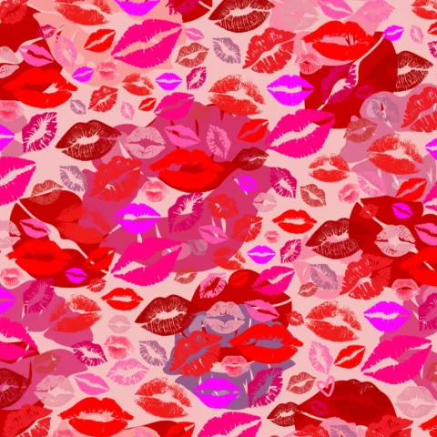 If you can spot the hidden heart among the lipstick kisses you may have 20/20 vision