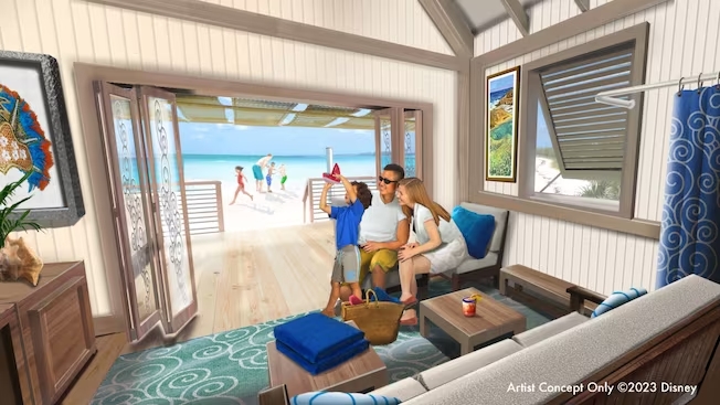 Families can hire their own cabanas right on the beach