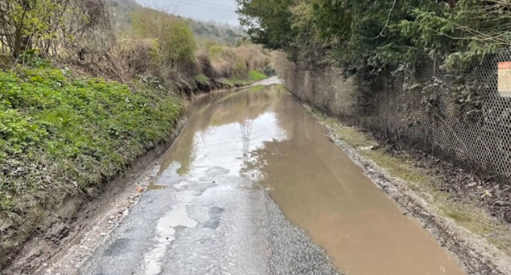 Despite repeated complaints, he says Medway Council told him they can't afford to install drainage