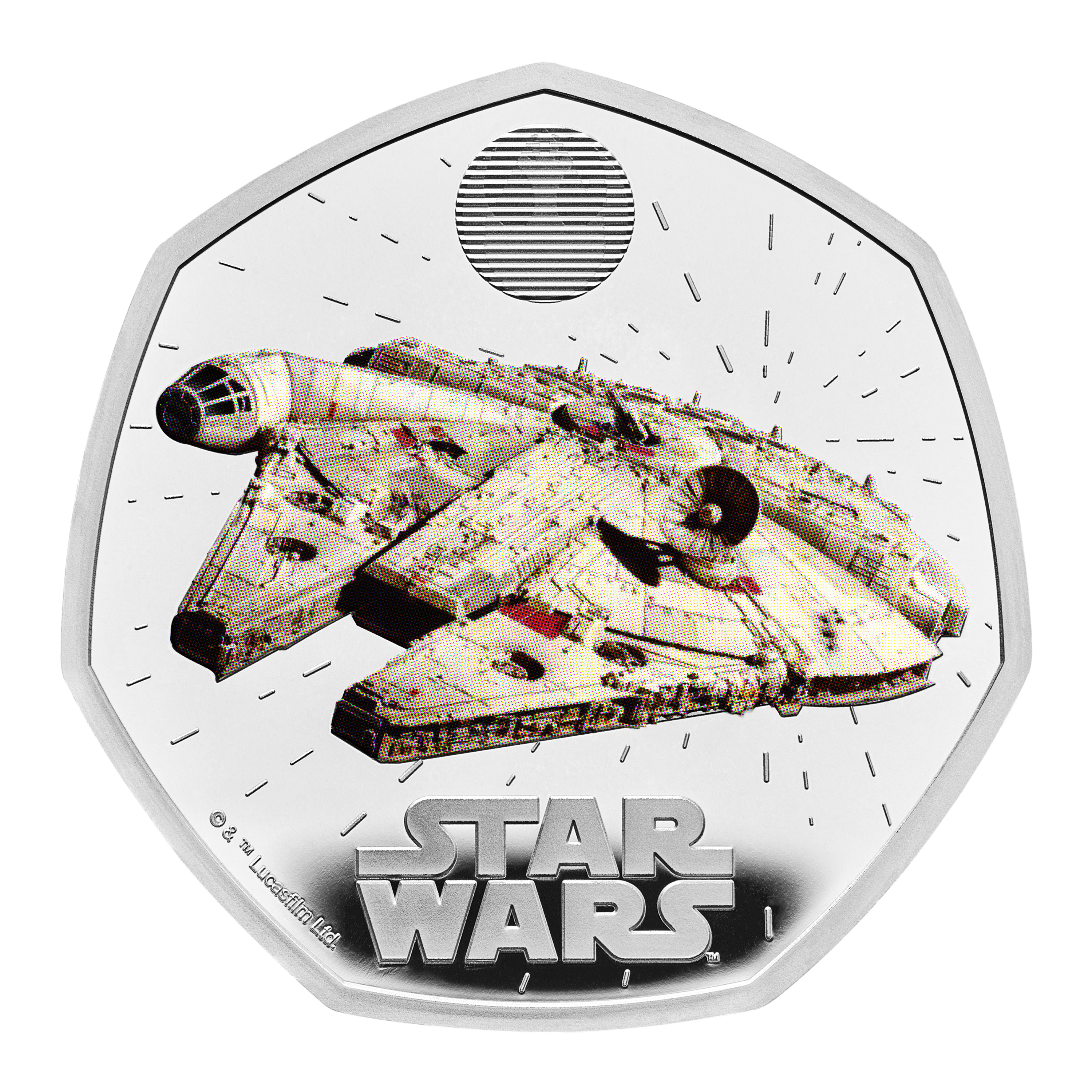 The Falcon coin also features the Rebel Alliance Starbird symbol