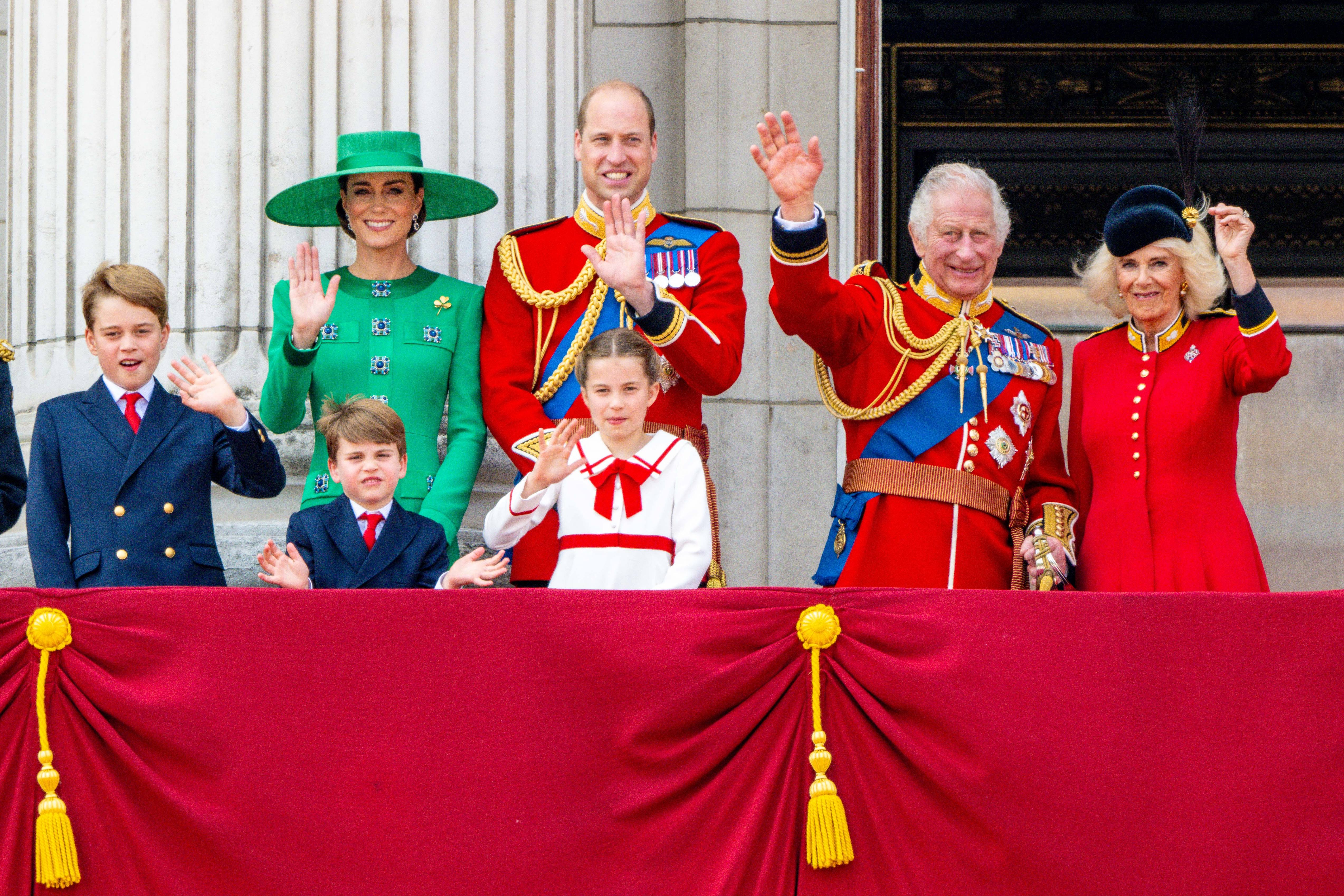 The royal family at Charles's first Trooping the Colour as King last year