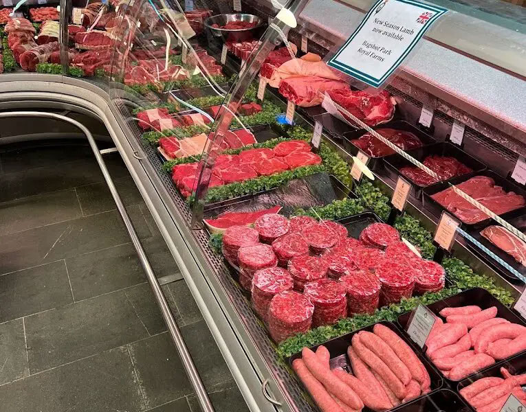 The Farm Shop has a butchery selling meat from animals reared on the estate