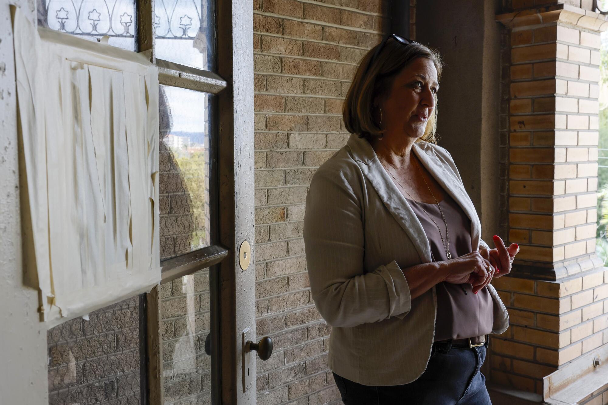 Holly Benson, president and CEO of Abode Communities, at the Clark Residence in February.