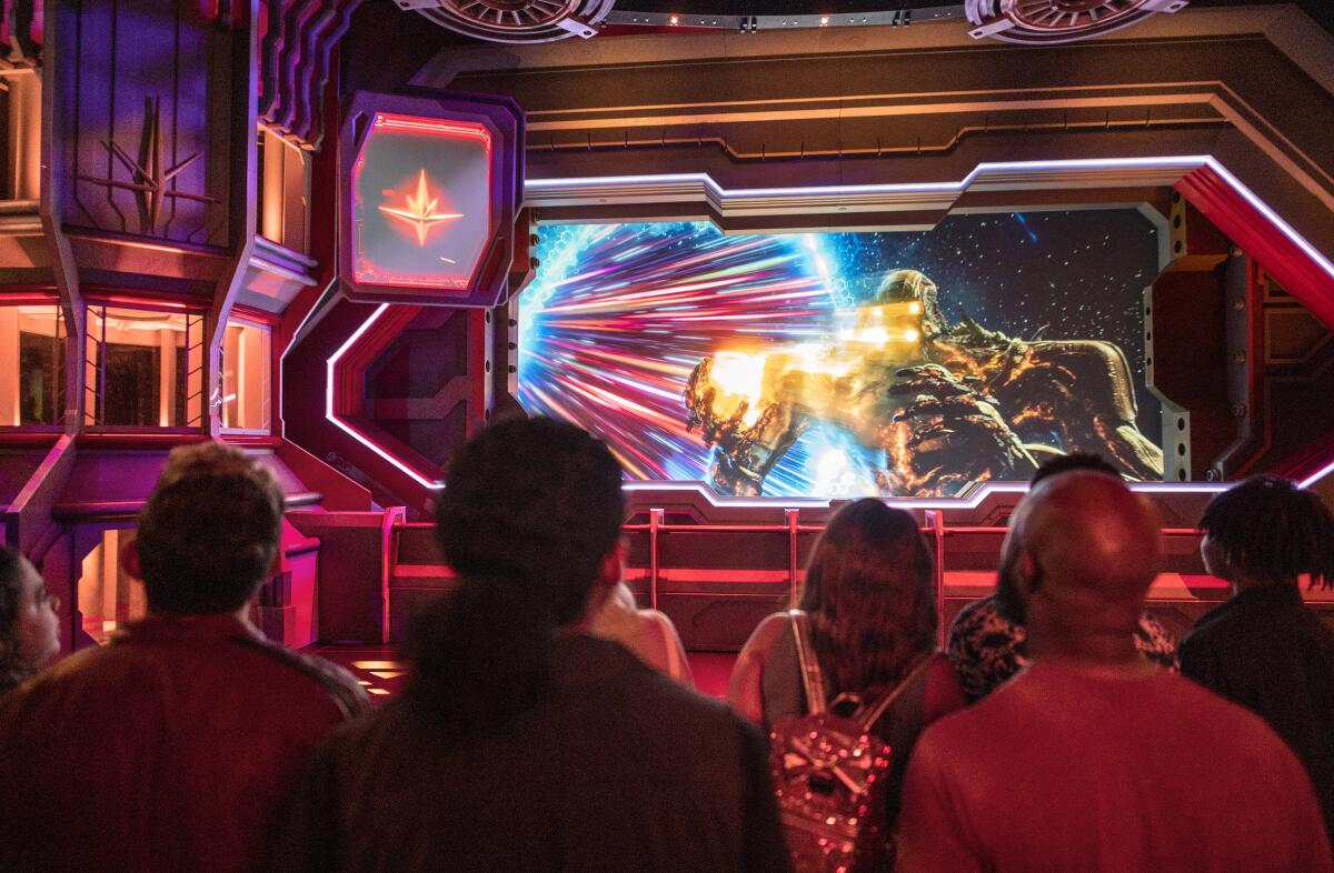 Guardians of the Galaxy: Cosmic Rewind is an indoor, reverse launch rollercoaster at Walt Disney World's Epcot