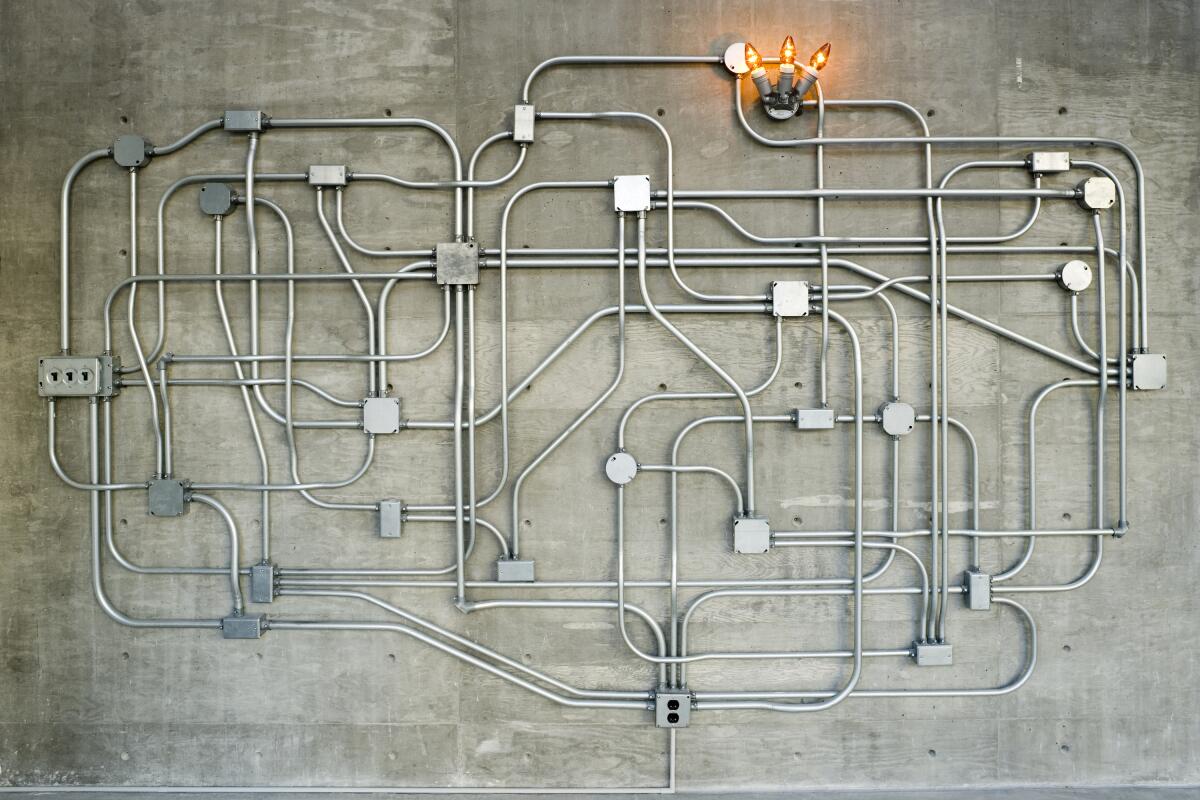 Roman de Salvo, "Power Maze with Sconce," 1998, mixed media.