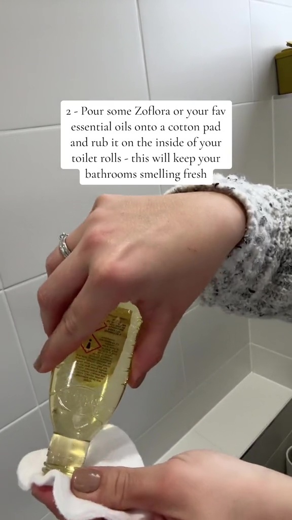 Annie advises pouring Zoflora on a cotton pad to keep bathrooms smelling fresh