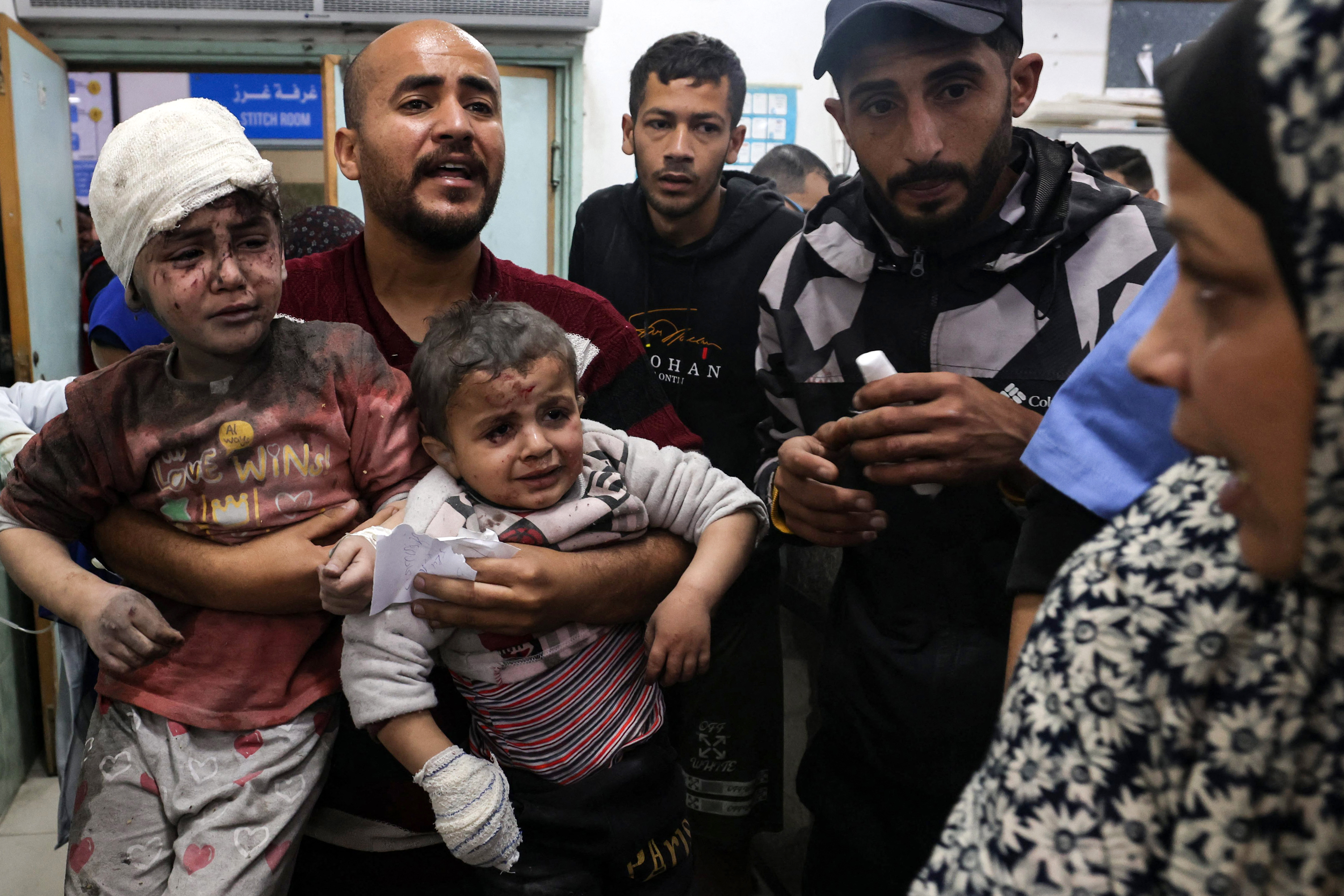 Dozens of children were injured in Israeli bombardment in Rafah on March 24