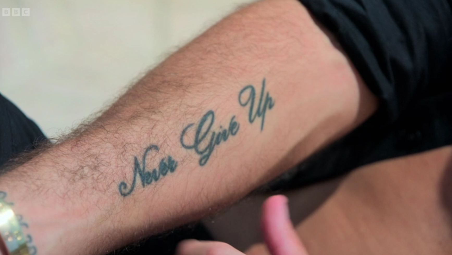 Giovanni shared his life motto that is inked on his arm