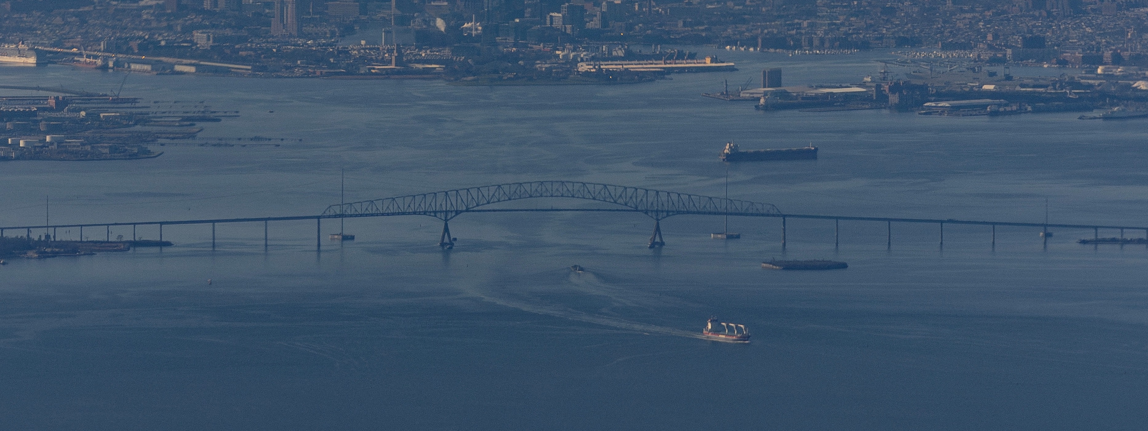 The bridge pictured on March 24 just two days before it collapsed