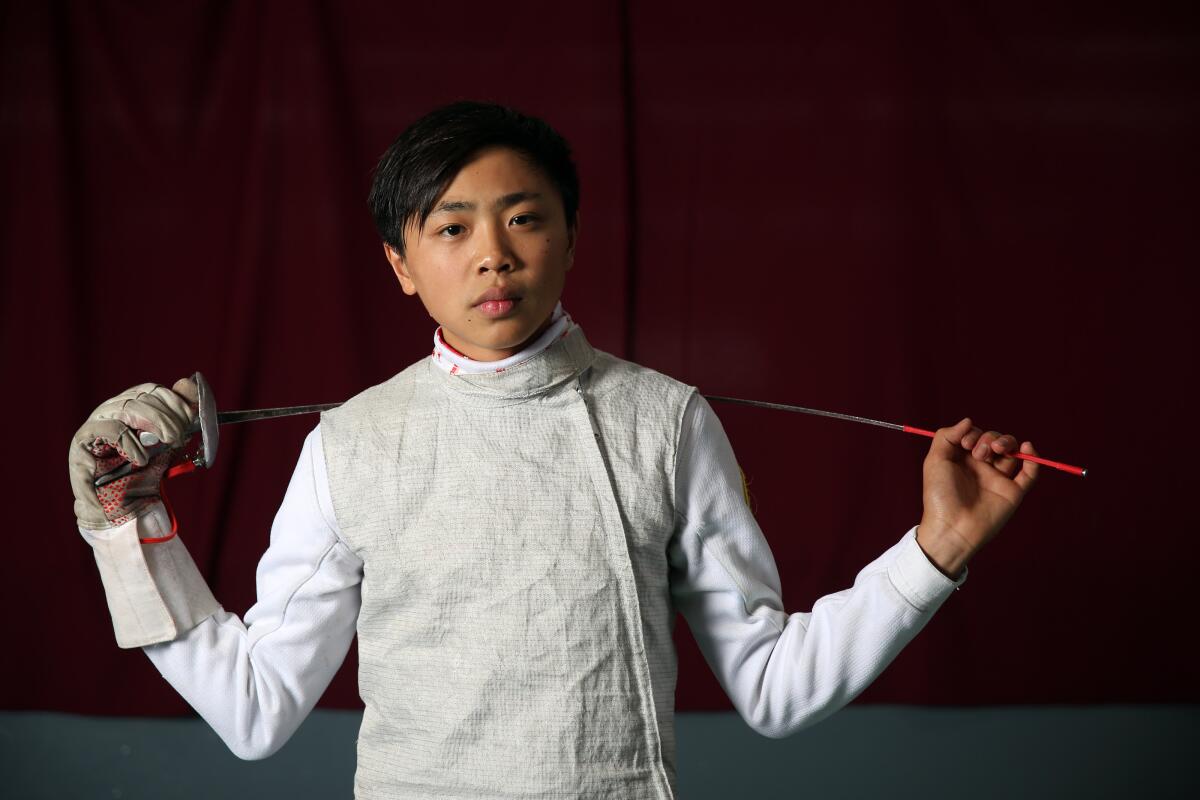 Fencer Bryce Louie in 2019.