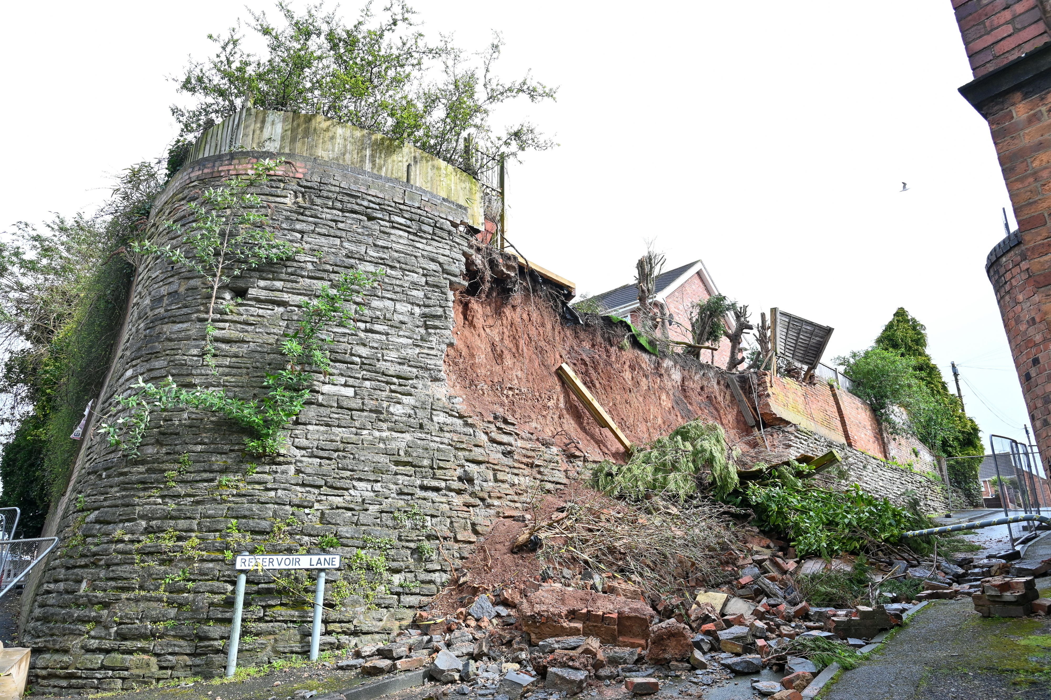 It collapsed earlier this year after weeks of heavy rain and flooding